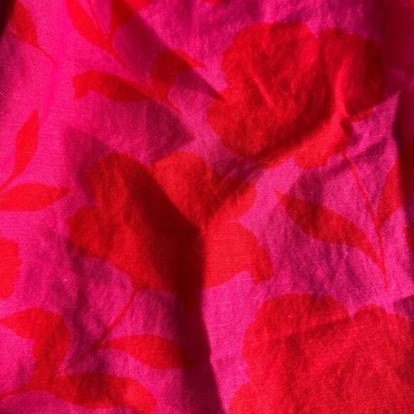 NWT Kate Spade Target Rose Linen Long Sleeve Maxi Dress Pink/Red Small - Picture 4 of 10